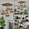 Koyoto ceiling light, globe light gold, black, 5-light sources