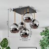 Koyoto ceiling light, globe light gold, black, 5-light sources