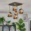 Koyoto ceiling light, globe light gold, black, 5-light sources