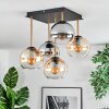 Koyoto ceiling light, globe light gold, black, 5-light sources