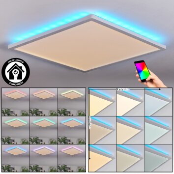 Zuren ceiling light, Panel LED white, 1-light source, Colour changer