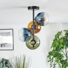 Koyoto ceiling light, globe light 31 cm blue, gold, green, clear, 4-light sources