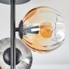 Koyoto ceiling light, globe light 31 cm Amber, clear, Smoke-coloured, 4-light sources