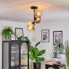 Koyoto ceiling light, globe light 31 cm Amber, clear, Smoke-coloured, 4-light sources