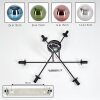 Gastor ceiling light, globe light 80 cm blue, chrome, green, coppery, Smoke-coloured, 6-light sources