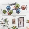 Gastor ceiling light, globe light blue, green, coppery, 8-light sources