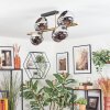 Koyoto ceiling light, globe light gold, black, 8-light sources