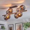 Koyoto ceiling light, globe light gold, black, 8-light sources