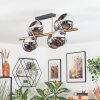Koyoto ceiling light, globe light gold, black, 8-light sources