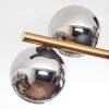 Koyoto ceiling light, globe light gold, black, 8-light sources