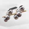 Koyoto ceiling light, globe light gold, black, 8-light sources