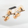 Koyoto ceiling light, globe light gold, black, 8-light sources