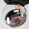 Koyoto ceiling light, globe light Amber, chrome, clear, Smoke-coloured, 3-light sources