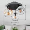 Koyoto ceiling light, globe light Amber, clear, Smoke-coloured, 3-light sources