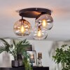 Koyoto ceiling light, globe light Amber, clear, Smoke-coloured, 3-light sources