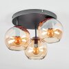 Koyoto ceiling light, globe light Amber, 3-light sources