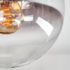 Koyoto ceiling light, globe light clear, Smoke-coloured, 3-light sources