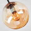 Gastor ceiling light, globe light Amber, 3-light sources