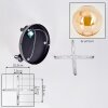 Gastor ceiling light, globe light Amber, 3-light sources