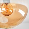 Gastor ceiling light, globe light Amber, 3-light sources