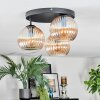 Koyoto ceiling light, globe light Amber, 3-light sources