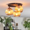 Koyoto ceiling light, globe light Amber, 3-light sources