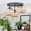 Koyoto ceiling light, globe light Amber, 3-light sources