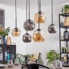 Ripoll hanging light, globe light, pendant light Amber, Smoke-coloured, 6-light sources