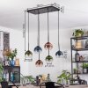 Koyoto hanging light, globe light, pendant light blue, green, clear, coppery, 6-light sources