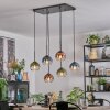 Koyoto hanging light, globe light, pendant light blue, green, clear, coppery, 6-light sources