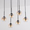 Koyoto hanging light, globe light, pendant light Amber, clear, 6-light sources