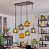 Ripoll hanging light, globe light, pendant light blue, gold, green, 6-light sources
