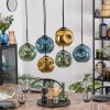 Ripoll hanging light, globe light, pendant light blue, gold, green, 6-light sources
