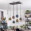 Koyoto hanging light, globe light, pendant light blue, gold, coppery, 6-light sources