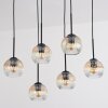 Ripoll hanging light, globe light, pendant light Amber, clear, 6-light sources