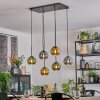 Koyoto hanging light, globe light, pendant light blue, gold, green, 6-light sources