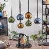 Koyoto hanging light, globe light, pendant light blue, gold, green, 6-light sources