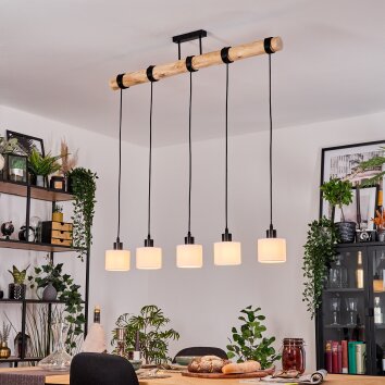 Bassagoda hanging light, pendant light Ecru, black, 5-light sources