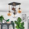 Gastor ceiling light, globe light gold, black, 5-light sources