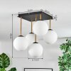 Gastor ceiling light, globe light gold, black, 5-light sources