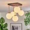 Gastor ceiling light, globe light gold, black, 5-light sources