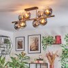 Koyoto ceiling light, globe light gold, black, 8-light sources