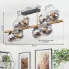 Koyoto ceiling light, globe light gold, black, 8-light sources