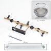 Koyoto ceiling light, globe light gold, black, 8-light sources