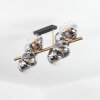 Koyoto ceiling light, globe light gold, black, 8-light sources