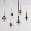 Koyoto hanging light, globe light, pendant light Amber, clear, Smoke-coloured, 6-light sources