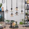 Koyoto hanging light, globe light, pendant light Amber, clear, Smoke-coloured, 6-light sources