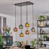 Ripoll hanging light, globe light, pendant light blue, gold, coppery, 6-light sources