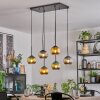 Koyoto hanging light, globe light, pendant light blue, gold, coppery, 6-light sources