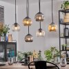 Ripoll hanging light, globe light, pendant light Amber, clear, Smoke-coloured, 6-light sources